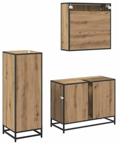 vidaXL Σετ Επίπλων Μπάνιου 3 pcs Artisan Oak Επεξεργασμένο ξύλο