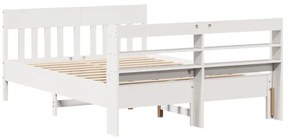 vidaXL Σκελετός Κρεβ. Χωρίς Στρώμα Λευκό 140x200 εκ Μασίφ Πεύκο