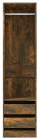 vidaXL Ντουλάπα με Συρτάρια Καπνιστή Δρυς 50x50x200 εκ. Επεξεργ. Ξύλο