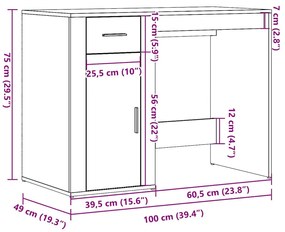 ΓΡΑΦΕΙΟ ΠΑΛΙΟ ΞΥΛΟ 100X49X75 ΕΚ. ΑΠΟ ΜΟΡΙΟΣΑΝΙΔΑ 857099