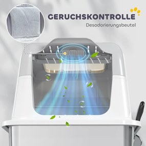 PawHut Αποχωρητήριο Γάτας, Κλειστού Τύπου, με Φτυάρι, Είσοδο Μπροστά και Έξοδο Πάνω, από Ανοξείδωτο Ατσάλι έως 7 kg