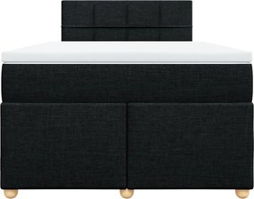 vidaXL Κρεβάτι Boxspring με Στρώμα Μαύρο 120x190 εκ. Υφασμάτινο
