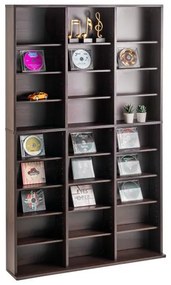 VEVOR Media Storage Cabinet 9 Layers Adjustable DVD Shelves 756 CDs Espresso