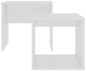 vidaXL Σετ Τραπεζάκια Σαλονιού Λευκά 48 x 30 x 45 εκ. από Επεξ. Ξύλο