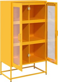 vidaXL Highboard Μουστάρδα κίτρινη 68x39x123 cm Χάλυβας