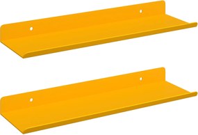 vidaXL Πλωτό ράφι 2 pcs Χαμομηλί κίτρινο 30 x 9 x 2,5 εκ Ατσάλι