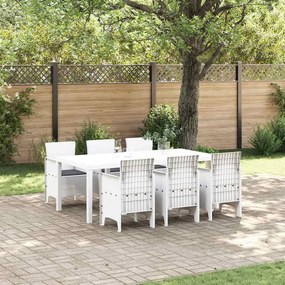 vidaXL Σέτ φαγητού για κήπο 7 pcs Λευκό Πολυπροπυλένιο