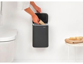 Κάδος Brabantia Bo Small 1008866, 4 L, Ομαλό και αθόρυβο άνοιγμα, Αντιολισθητική βάση, Ορυκτή επίστρωση, Σκούρο γκρι