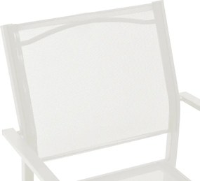 Πολυθρόνα Confidence pakoworld λευκό μέταλλο και λευκό textilene 54x54x86εκ