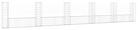 Συρματοκιβώτια Στύλοι σε U Σχήμα 6 τεμ. 620x20x100 εκ Σιδερένια - Ασήμι