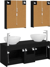 vidaXL Σετ Επίπλων Μπάνιου 5 pcs Μαύρη Δρυς