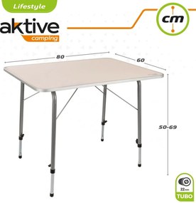 Τραπέζι Aktive 80 x 60 cm Λευκό Εύκαμπτο Κάμπινγκ