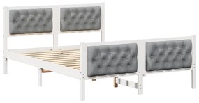 vidaXL Σκελετός Κρεβατιού με κεφαλάρι Ανοιχτό γκρι 140 x 200 cm