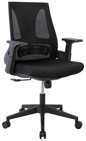BF8760 Πολυθρόνα Γραφείου Mesh Μαύρο, Ύφασμα Μαύρο 65x62x97/107cm