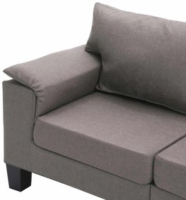 vidaXL Καναπές Taupe Τριθέσιοι ύφασμα