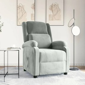 vidaXL Καρέκλα Ανακλινόμενη Ανοιχτό Γκρι Βελούδινη