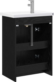 vidaXL Σετ Επίπλων Μπάνιου Μαύρη Δρυς 61 x 40 x 84,5 εκ