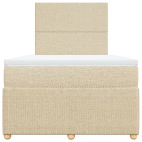 vidaXL Κρεβάτι Boxspring με Στρώμα Κρεμ 120x190 εκ. Υφασμάτινο