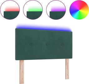 vidaXL LED κεφαλάρι με φώτα λωρίδας LED Πράσινο 100 cm Πολυεστέρας