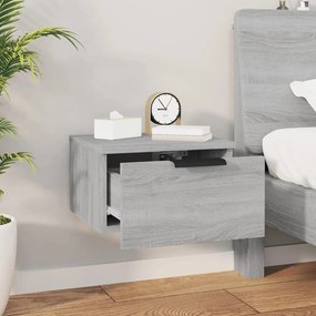 vidaXL Κομοδίνα Επιτοίχια 2 τεμ. Γκρι Sonoma 34x30x20 εκ.