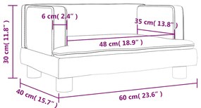 vidaXL Καναπές Παιδικός Μαύρος 60 x 40 x 30 εκ. από Συνθετικό Δέρμα