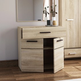 ΜΠΟΥΦΕΣ SOLO 80X41X82CM SONOMA ΜΕ WENGE ΚΑΙ MDF ΚΑΜΠΥΛΩΤΟ ΤΕΛΕΙΩΜΑ ΣΤΙΣ ΠΟΡΤΕΣ