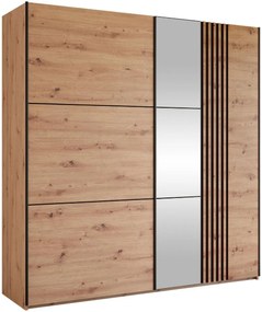 Ντουλάπα Sintra 203 συρόμενη-Fusiko-Mavro