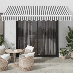 vidaXL Τέντα Συρόμενη Ανθρακί και Λευκό 3,5x2,5 μ. από Ύφασμα και Αλουμίνιο