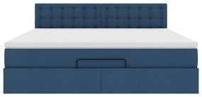 Οθωμανικό κρεβάτι με στρώμα μπλε 160x200cm ύφασμα 3311642