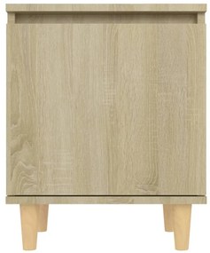 vidaXL Κομοδίνο Sonoma Δρυς 40 x 30 x 50 εκ. με Μασίφ Ξύλινα Πόδια