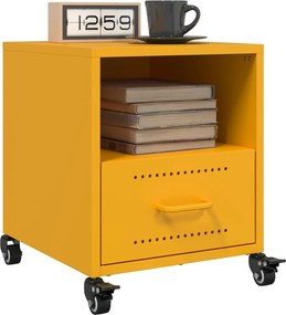 vidaXL Κομοδίνα 2 τεμ. Μουσταρδί 36x39x43,5 εκ. από Χάλυβα