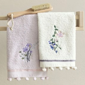 Πετσέτες Blossom (Σετ 2τμχ) Lila-Ecru Nima Σετ Πετσέτες 30x50cm 100% Βαμβάκι