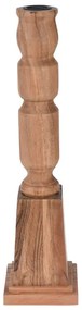 Διακοσμητικό Κηροπήγιο από Ξύλο ακακίας, με διαστάσεις 8x32cm, Καφέ
