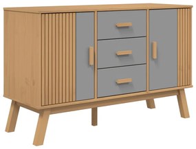 vidaXL Μπουφές OLDEN Γκρι &amp; Καφέ 114x43x73,5 εκ. από Μασίφ Ξύλο Πεύκου