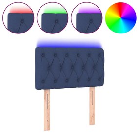 vidaXL Κεφαλάρι Κρεβατιού LED Μπλε 80x7x78/88 εκ. Υφασμάτινο