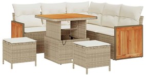 vidaXL Σετ Καναπέ Κήπου 8 pcs Μπεζ, Κρέμα 80 x 80 x 71 cm