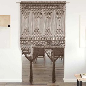 vidaXL Κουρτίνα Μακραμέ Taupe 140 x 240 εκ. Βαμβακερή