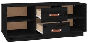 vidaXL Έπιπλο Τηλεόρασης Μαύρο 100 x 34 x 40 εκ. από Μασίφ Ξύλο Πεύκου