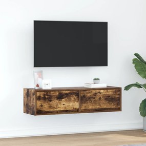 vidaXL Ντουλάπι τηλεόρασης Καπνιστό Δρύινο 100x31x25,5 εκ Επεξεργασμένο ξύλο