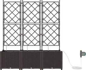 vidaXL Γλάστρα Κήπου 3 pcs Καφέ Ατσάλι