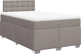vidaXL Κρεβάτι Boxspring με Στρώμα Taupe 120x190 εκ. Υφασμάτινο
