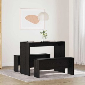 vidaXL Σετ τραπεζαρίας 2 pcs Μαύρη δρυς Επεξεργασμένο ξύλο
