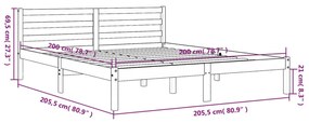 ΠΛΑΙΣΙΟ ΚΡΕΒΑΤΙΟΥ ΚΑΦΕ ΚΕΡΙΟΥ 200X200 ΕΚ. ΑΠΟ ΜΑΣΙΦ ΞΥΛΟ ΠΕΥΚΟΥ 844149