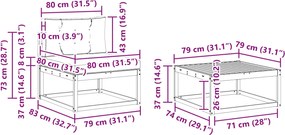 vidaXL Σειρά Καναπέ Εξωτερικού με μαξιλάρι 7 pcs Φυσικό και Μπεζ