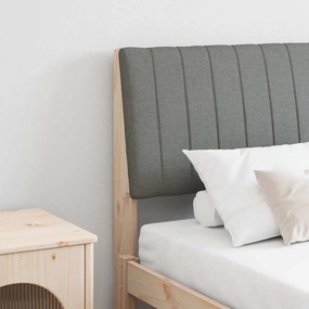 vidaXL Ταπετσαρισμένο κεφαλάρι Σκούρο Γκρι 160 cm Στερεά ξυλεία πεύκου