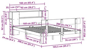 ΚΡΕΒΑΤΙ ΒΙΒΛΙΟΘΗΚΗ ΧΩΡΙΣ ΣΤΡΩΜΑ 160X200 ΕΚ ΜΑΣΙΦ ΞΥΛΟ ΠΕΥΚΟΥ 3321778