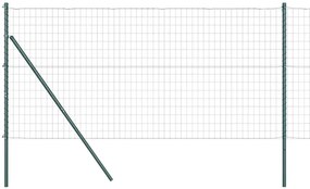 vidaXL Φράχτης με Στήλες. Πράσινο 1 x 25 m Ατσάλι