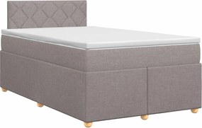 vidaXL Κρεβάτι box spring με στρώμα Taupe 120 x 190 cm Ύφασμα