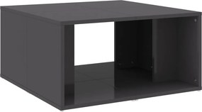 vidaXL Τραπεζάκια Σαλονιού 4 τεμ. Γυαλ. Γκρι 33x33x33 εκ. Επεξ. Ξύλο