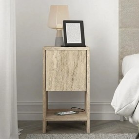 Κομοδίνο Ema Megapap χρώμα travertine 30x30x55εκ.